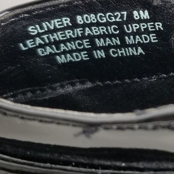 Reba Black Chrome Patent‎ Leather Zip Up Ankle Boot Size 8M - Picture 12 of 13